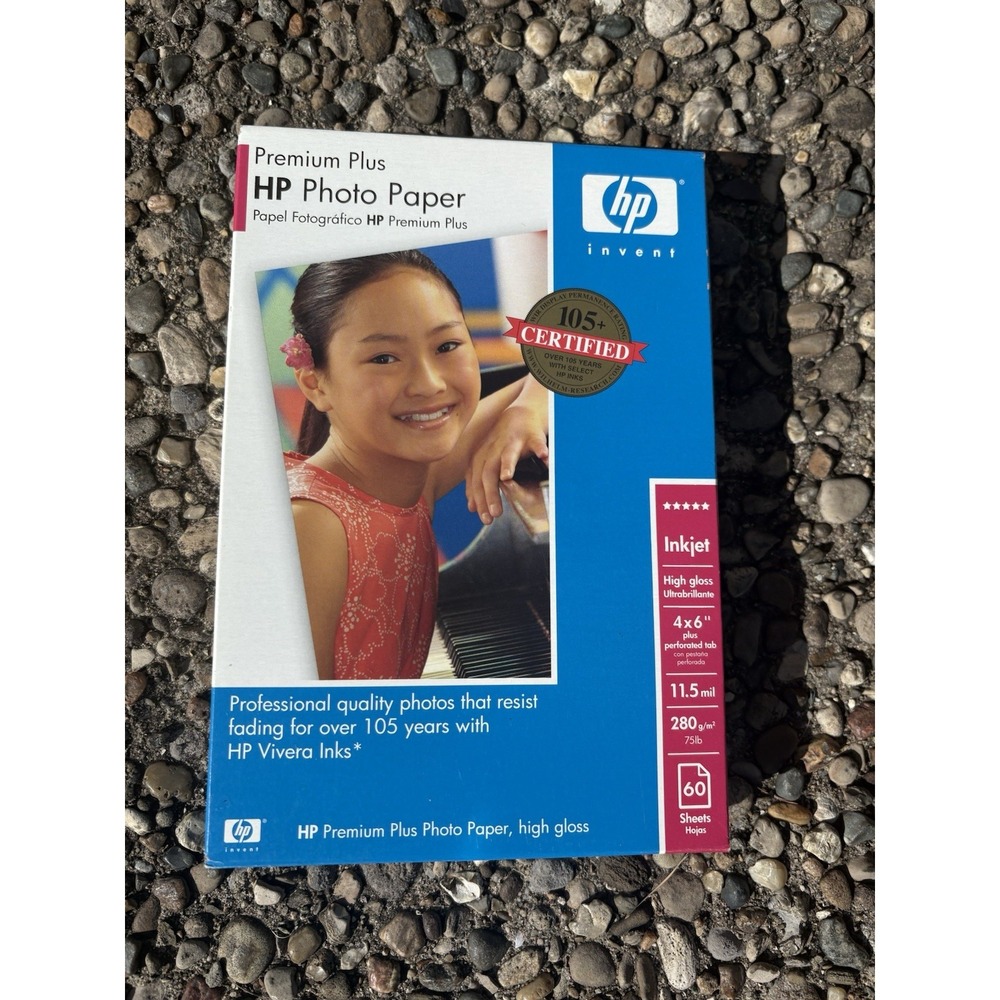 New HP Premium Plus 4x6 Photo Paper High Gloss 100 Sheets Inkjet Printer 11.5mil